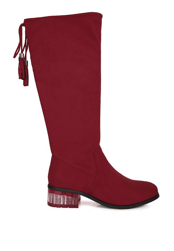 Francesca Tassels Detail Short Heel Calf Boot - Tigbul's Variety Fashion Shop