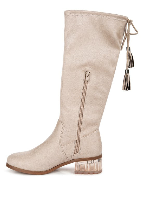 Francesca Tassels Detail Short Heel Calf Boot - Tigbul's Variety Fashion Shop