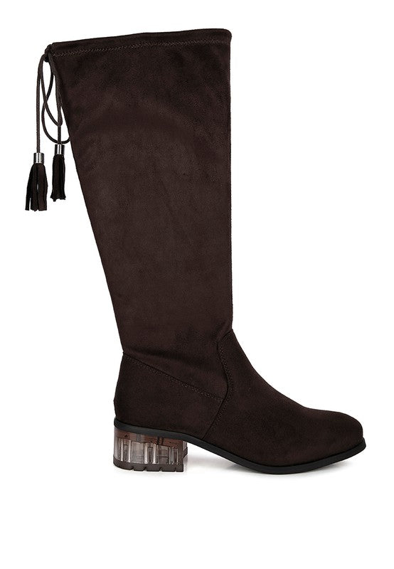 Francesca Tassels Detail Short Heel Calf Boot - Tigbul's Variety Fashion Shop