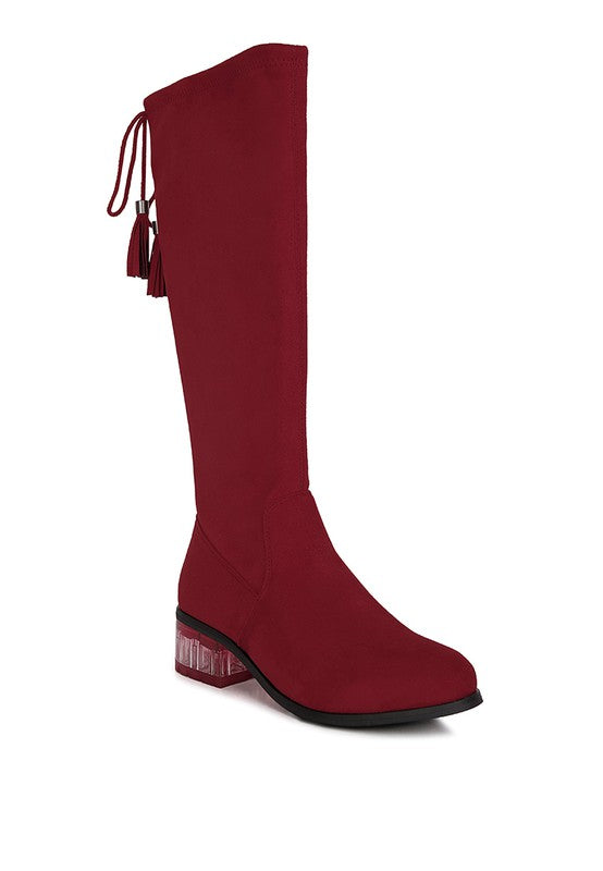 Francesca Tassels Detail Short Heel Calf Boot - Tigbul's Variety Fashion Shop