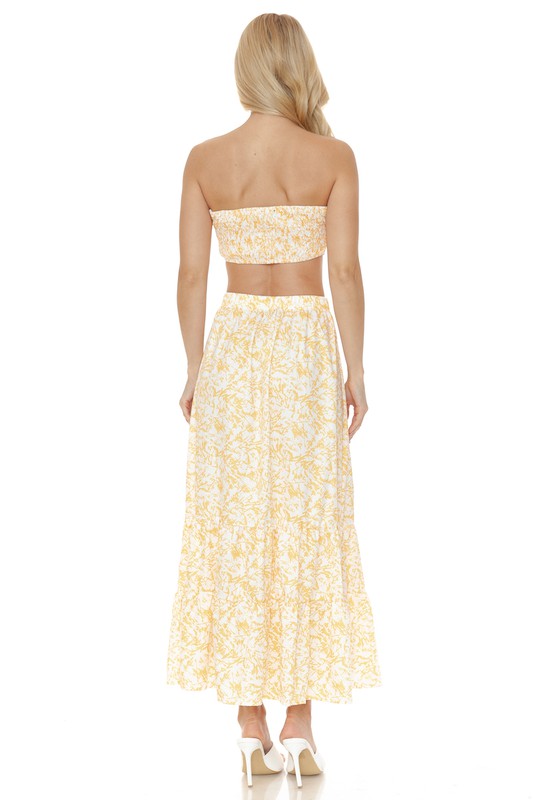 Women's Floral Skirt and TOP Set - Tigbul's Variety Fashion Shop
