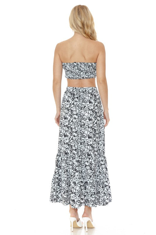 Women's Floral Skirt and TOP Set - Tigbul's Variety Fashion Shop