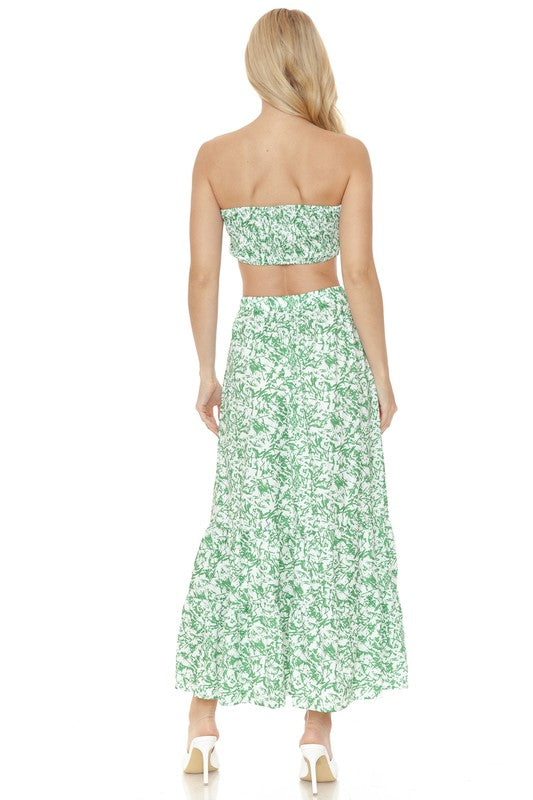 Women's Floral Skirt and TOP Set - Tigbul's Variety Fashion Shop