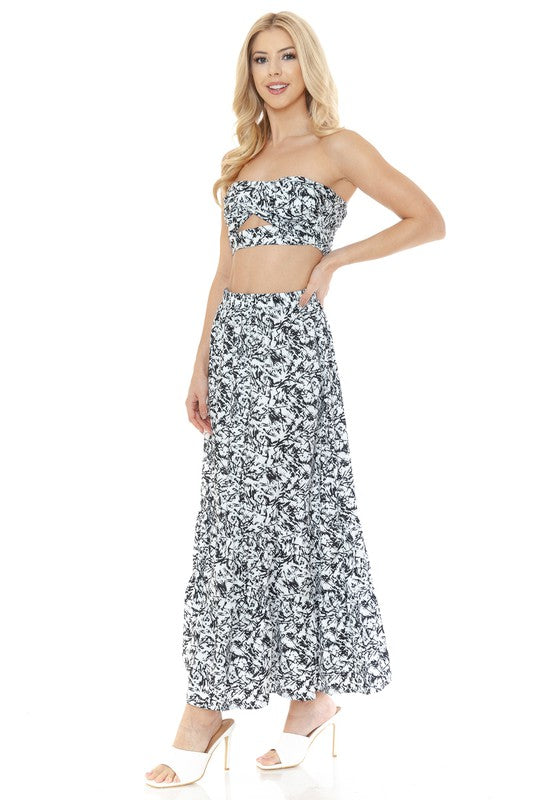 Women's Floral Skirt and TOP Set - Tigbul's Variety Fashion Shop