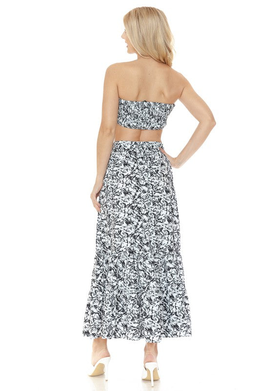 Women's Floral Skirt and TOP Set - Tigbul's Variety Fashion Shop