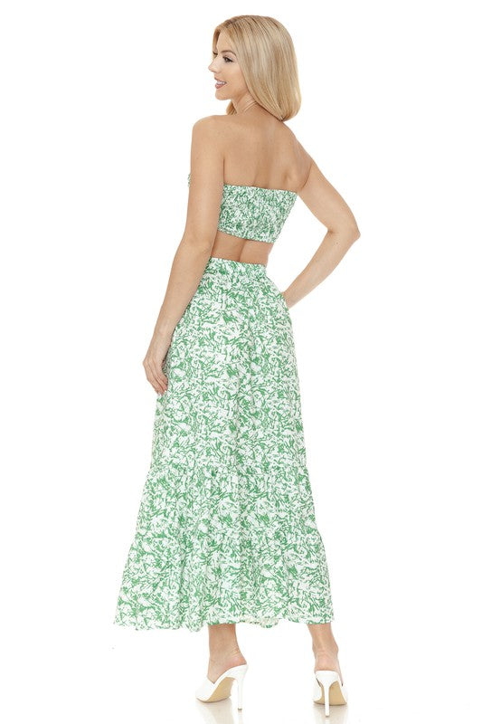 Women's Floral Skirt and TOP Set - Tigbul's Variety Fashion Shop
