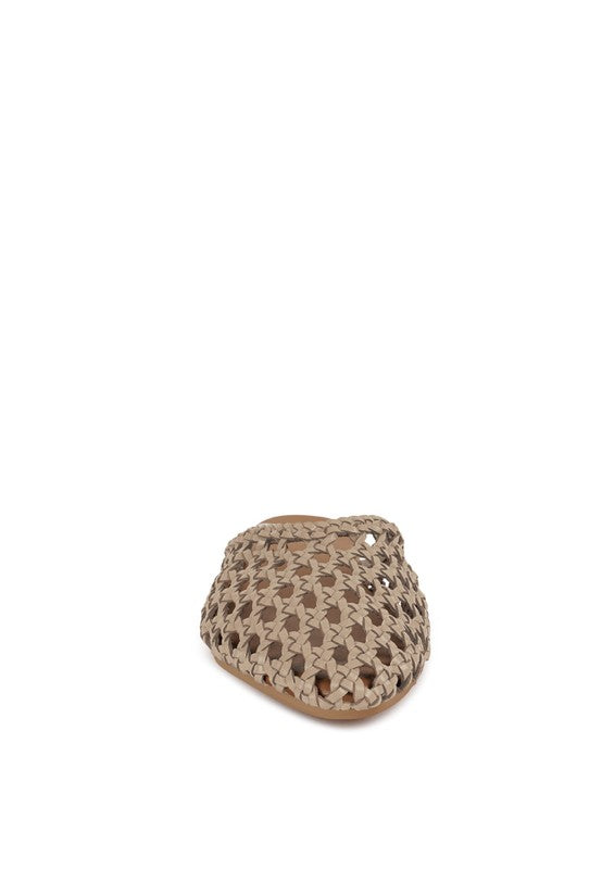 Wendigo Woven Real Leather Mules - Tigbul's Variety Fashion Shop