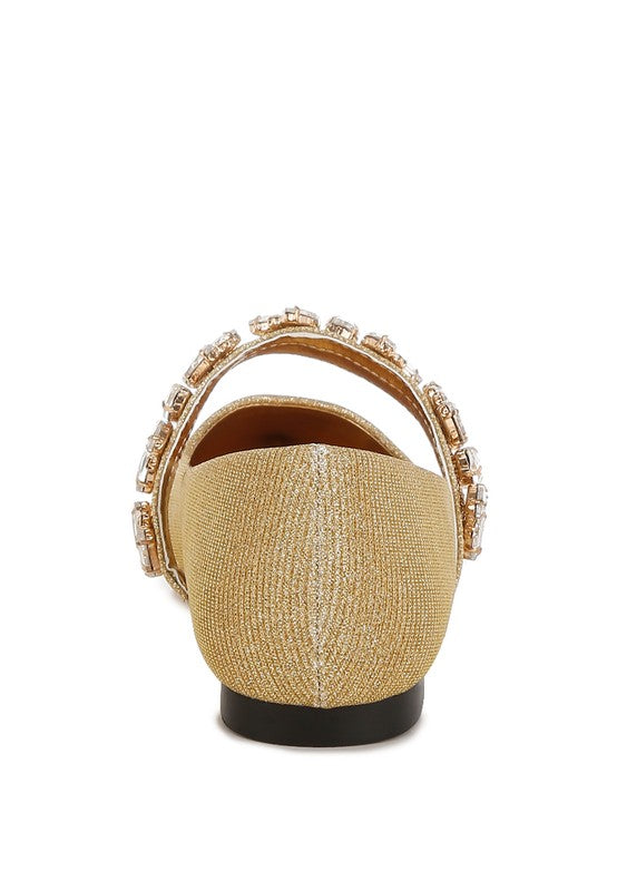 Flavia Diamante Brooch Glitter Ballerinas - Tigbul's Variety Fashion Shop