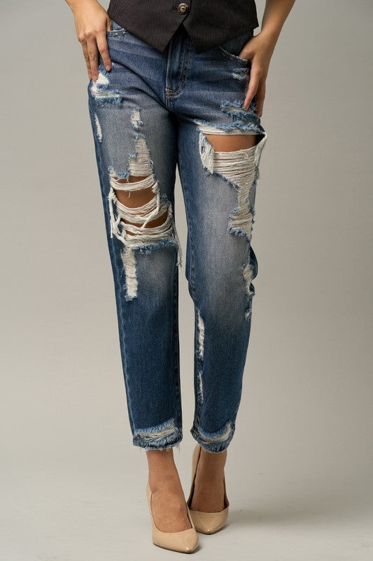 High Waist Straight Jeans - Tigbul's Variety Fashion Shop