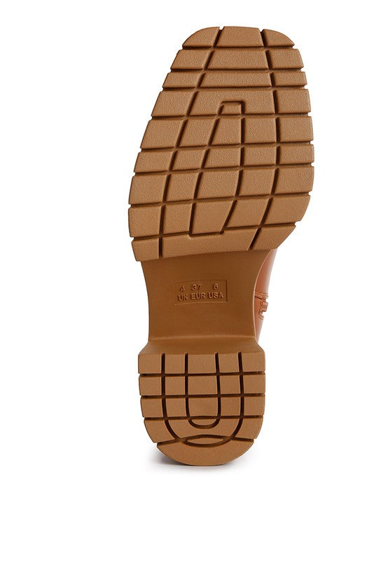 Kokum Faux Leather Platform Heeled Ankle Boot - Tigbul's Variety Fashion Shop