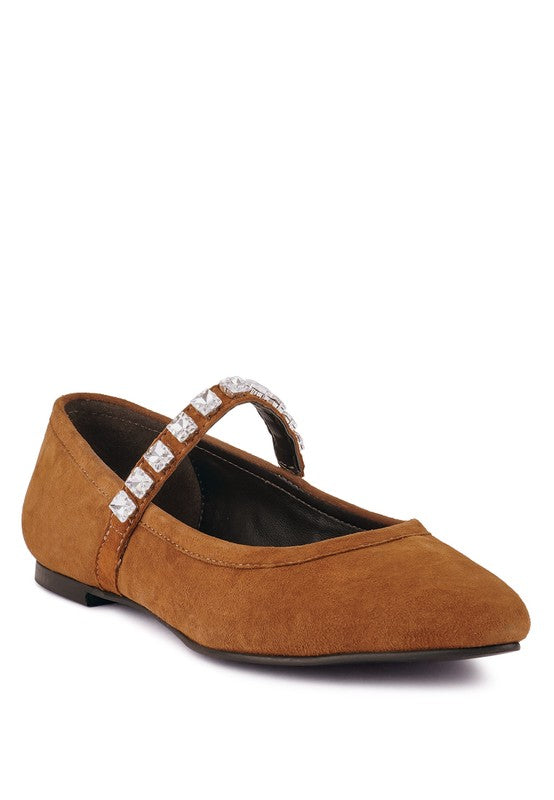 ASSISI Fine Suede MaryJane Ballet Flats - Tigbul's Variety Fashion Shop