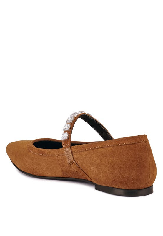 ASSISI Fine Suede MaryJane Ballet Flats - Tigbul's Variety Fashion Shop