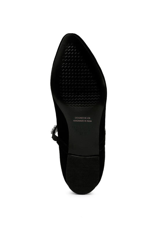 ASSISI Fine Suede MaryJane Ballet Flats - Tigbul's Variety Fashion Shop