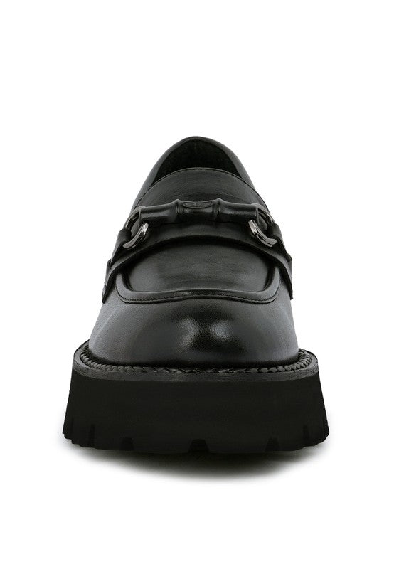 CHEVIOT Chunky Leather Loafers - Tigbul's Variety Fashion Shop