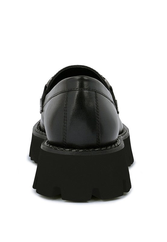 CHEVIOT Chunky Leather Loafers - Tigbul's Variety Fashion Shop