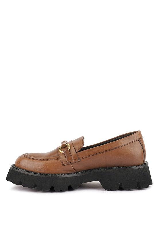CHEVIOT Chunky Leather Loafers - Tigbul's Variety Fashion Shop