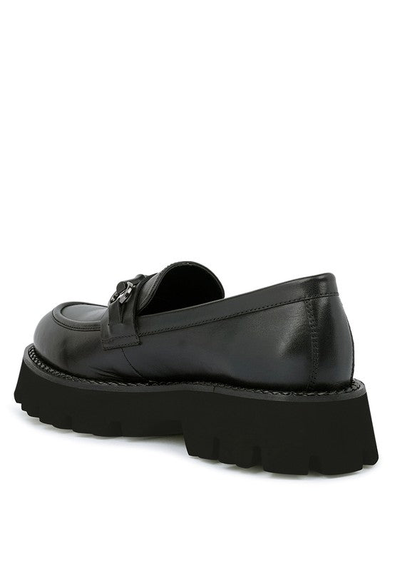 CHEVIOT Chunky Leather Loafers - Tigbul's Variety Fashion Shop