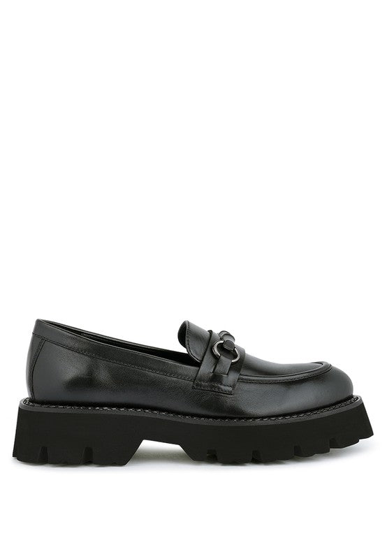 CHEVIOT Chunky Leather Loafers - Tigbul's Variety Fashion Shop