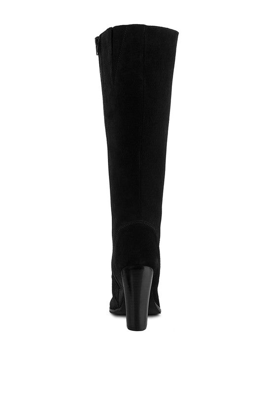 Size US 7 Black Antique Eyelet Block Heel Lace Up Calf Boot - Tigbul's Variety Fashion Shop