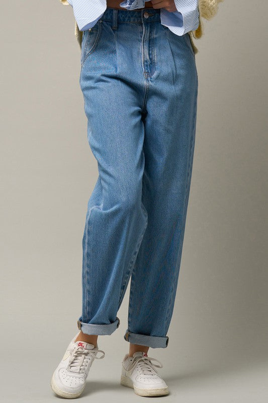 Super High Waist Slouch Jeans - Tigbul's Variety Fashion Shop