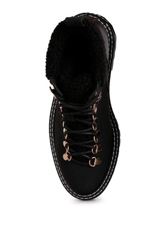 Gatlinburg Shearling Collar Ankle Boot - Tigbul's Variety Fashion Shop