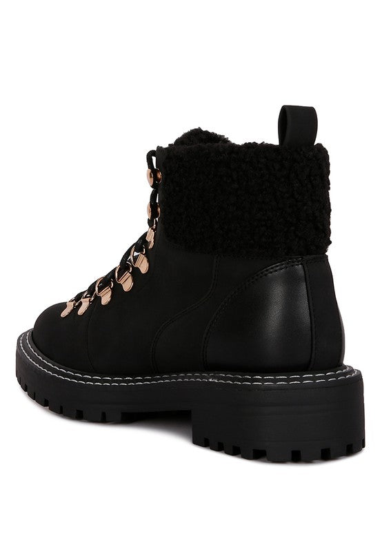Gatlinburg Shearling Collar Ankle Boot - Tigbul's Variety Fashion Shop