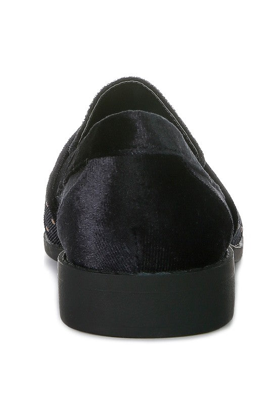 Walkin Stud Detail Velvet Loafers - Tigbul's Variety Fashion Shop