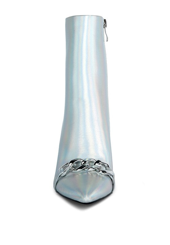 Firefly Hologram Stiletto Ankle Boots - Tigbul's Variety Fashion Shop