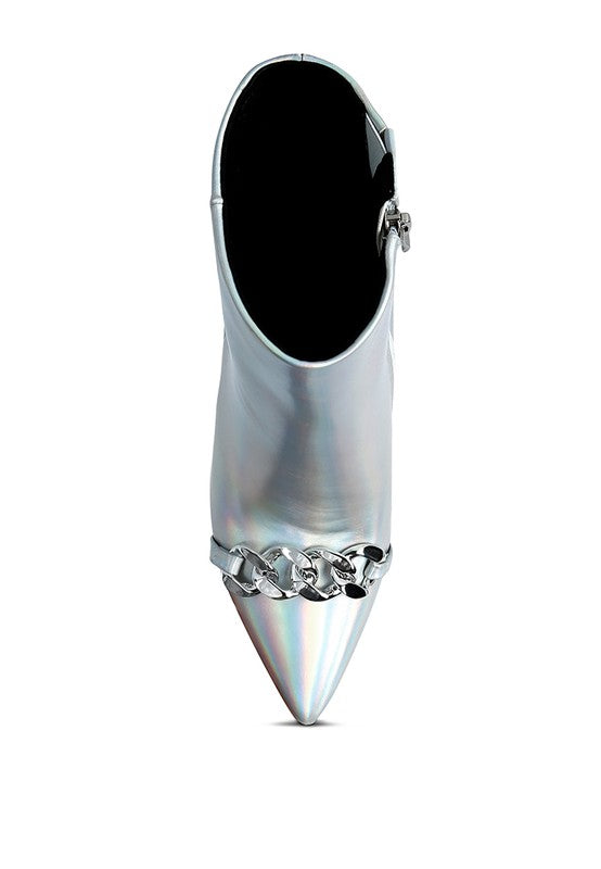 Firefly Hologram Stiletto Ankle Boots - Tigbul's Variety Fashion Shop
