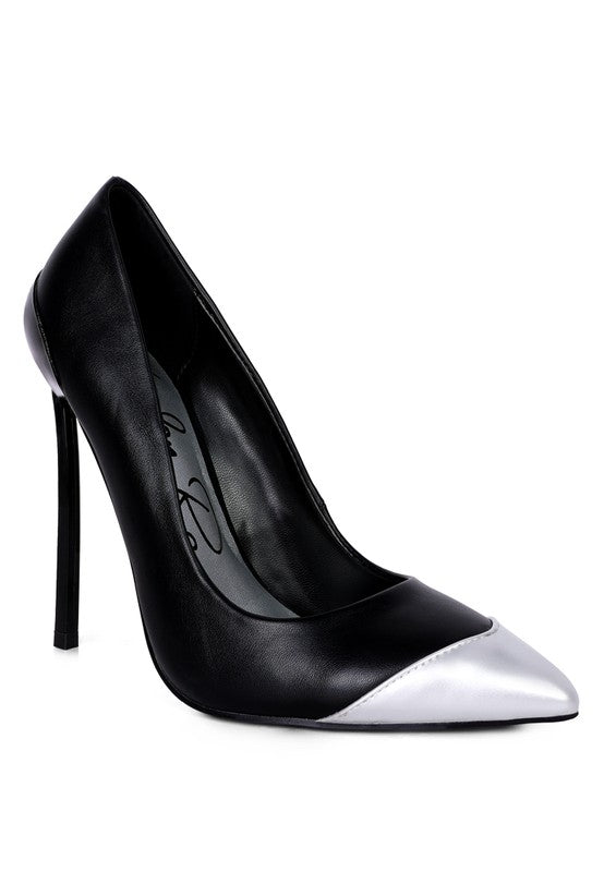 London Rag Cidra Silver Dip Stiletto Heels 5.9" - Tigbul's Variety Fashion Shop