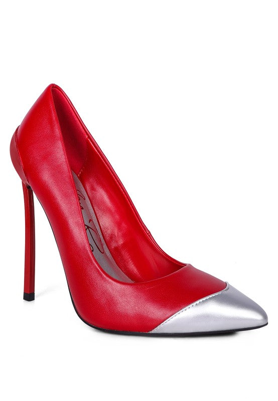 London Rag Cidra Silver Dip Stiletto Heels 5.9" - Tigbul's Variety Fashion Shop