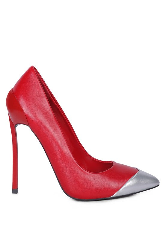 London Rag Cidra Silver Dip Stiletto Heels 5.9" - Tigbul's Variety Fashion Shop