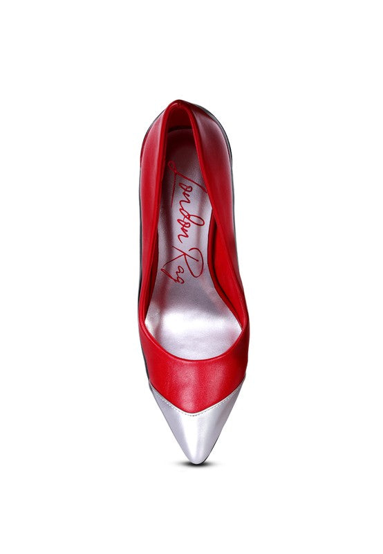 London Rag Cidra Silver Dip Stiletto Heels 5.9" - Tigbul's Variety Fashion Shop