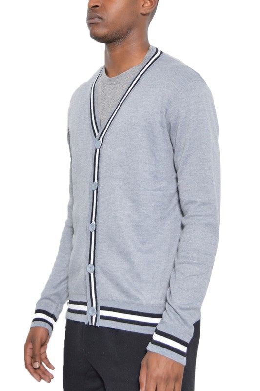 TWO STRIPE CARDIGAN - Tigbul's Variety Fashion Shop