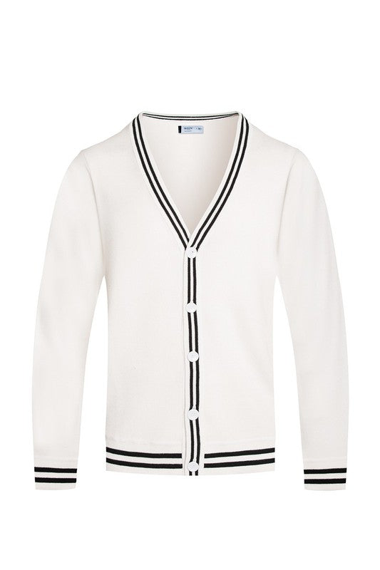 TWO STRIPE CARDIGAN - Tigbul's Variety Fashion Shop