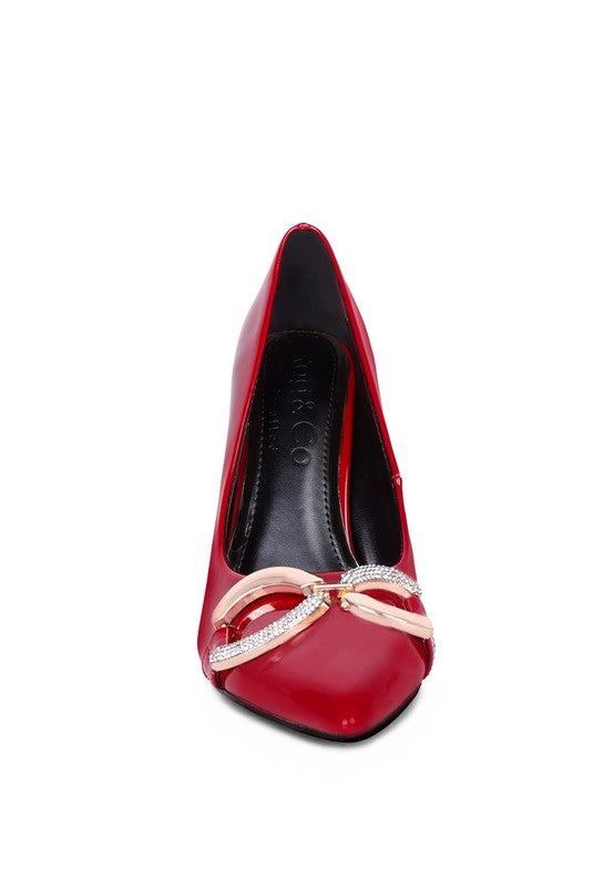 COCKTAIL Buckle Embellished Stiletto Pump Shoes - Tigbul's Variety Fashion Shop