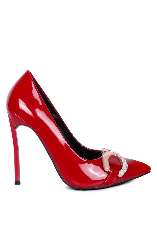 COCKTAIL Buckle Embellished Stiletto Pump Shoes - Tigbul's Variety Fashion Shop