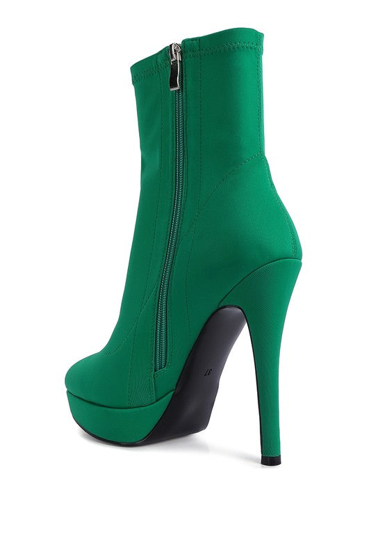 Patotie High Heeled Lycra Ankle Boot - Tigbul's Variety Fashion Shop