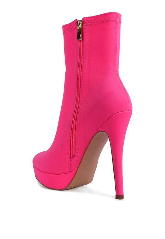 Patotie High Heeled Lycra Ankle Boot - Tigbul's Variety Fashion Shop