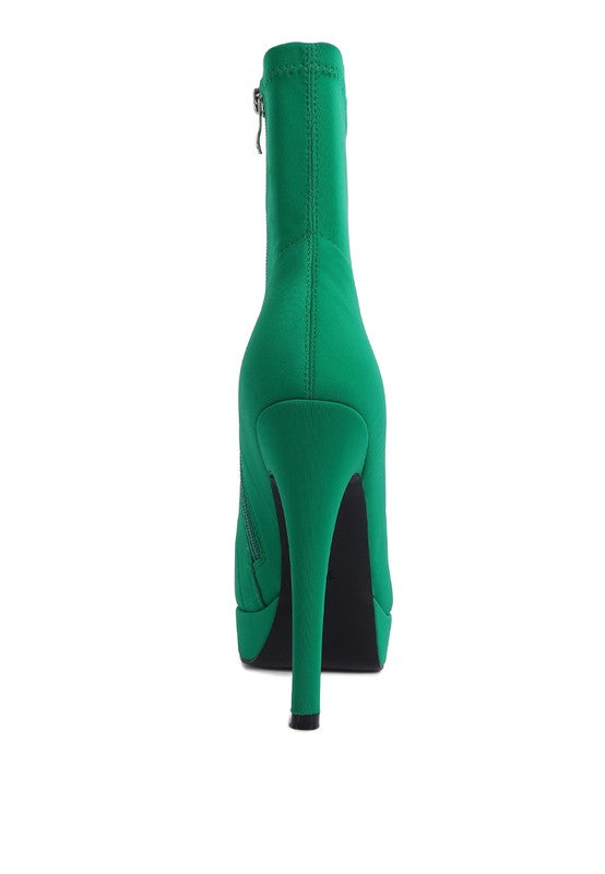 Patotie High Heeled Lycra Ankle Boot - Tigbul's Variety Fashion Shop