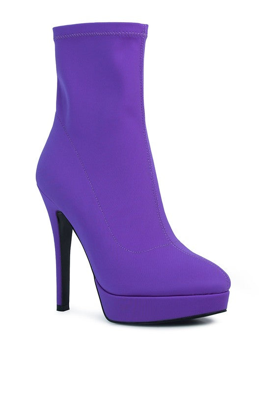 Patotie High Heeled Lycra Ankle Boot - Tigbul's Variety Fashion Shop