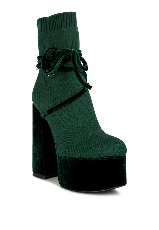 After Pay High Heeled Velvet Knitted Boot - Tigbul's Variety Fashion Shop