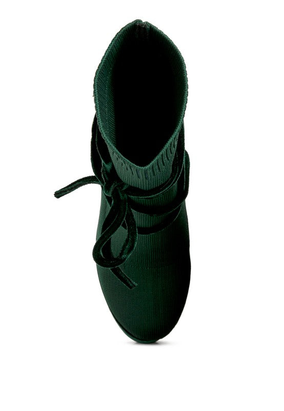 After Pay High Heeled Velvet Knitted Boot - Tigbul's Variety Fashion Shop