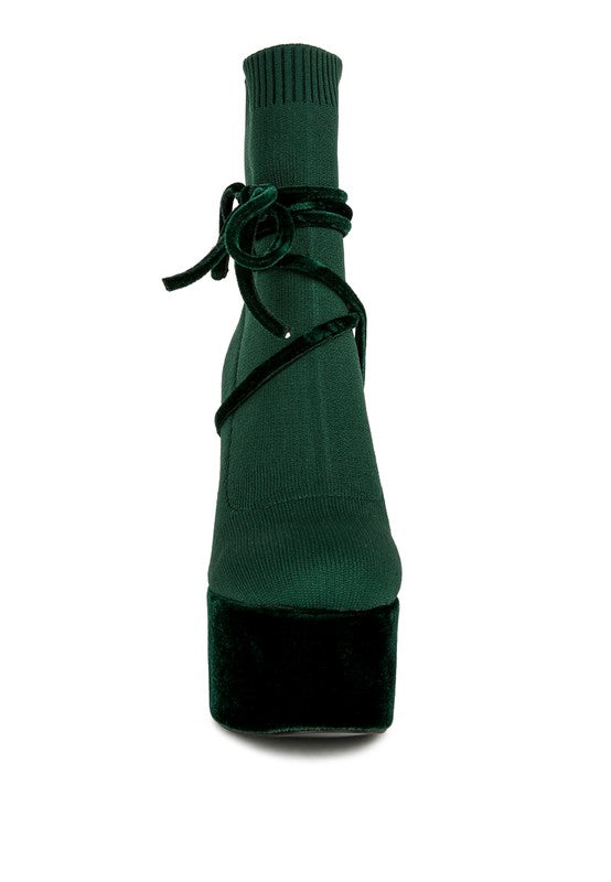 After Pay High Heeled Velvet Knitted Boot - Tigbul's Variety Fashion Shop