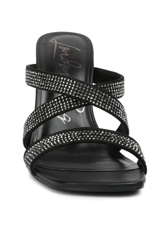 Wapit Rhinestone Embellished Straps Sandals - Tigbul's Variety Fashion Shop