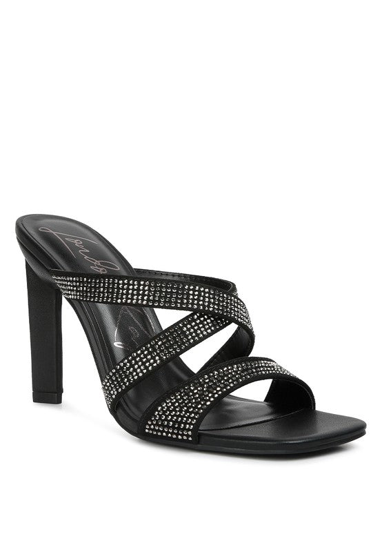 Wapit Rhinestone Embellished Straps Sandals - Tigbul's Variety Fashion Shop