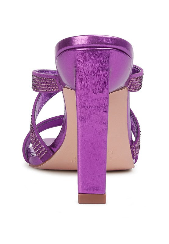 Wapit Rhinestone Embellished Straps Sandals - Tigbul's Variety Fashion Shop
