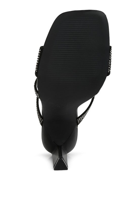 Wapit Rhinestone Embellished Straps Sandals - Tigbul's Variety Fashion Shop