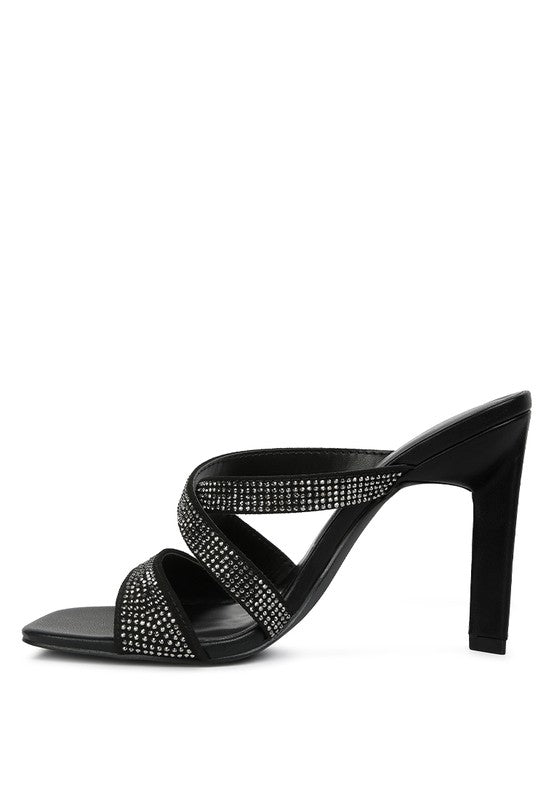 Wapit Rhinestone Embellished Straps Sandals - Tigbul's Variety Fashion Shop