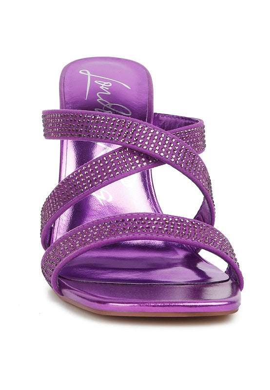 Wapit Rhinestone Embellished Straps Sandals - Tigbul's Variety Fashion Shop